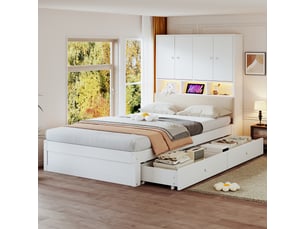 Lit simple 90x200 cm <strong></strong>  <strong>Morn Vibe</strong> coloris blanc