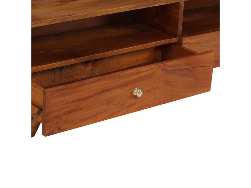  Meuble tv - banc tv - meuble de rangement bois de récupération solide 140x30x40 cm  - Conforama C