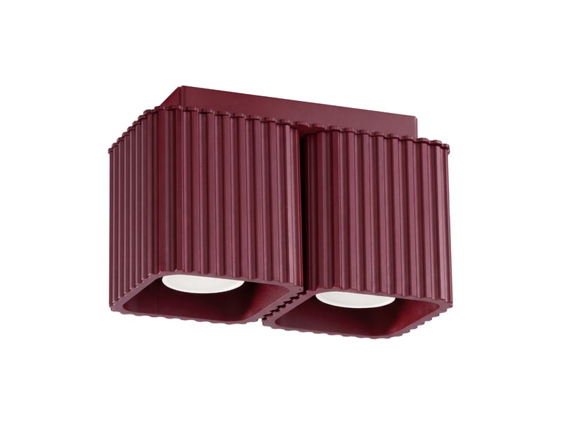  Plafonnier riff 2 bordeaux gu10 aluminium moderne 12x20.5x10cm SL.3072 - Conforama A
