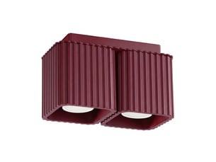 Plafonnier riff 2 bordeaux gu10 aluminium moderne 12x20.5x10cm
