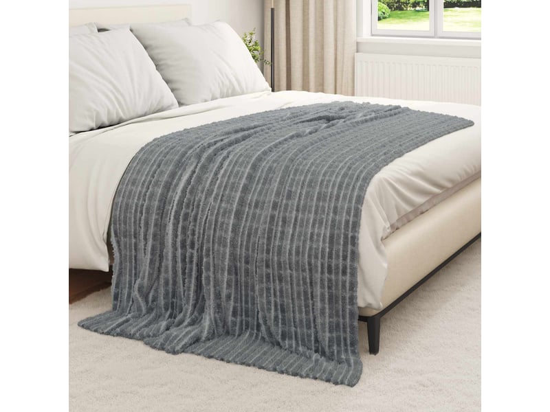 Couverture jetée de canapé 6 pcs gris foncé 200x150 cm 4.5 kg toison - Conforama C
