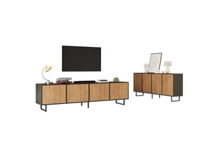Meuble tv coloris naturel 180 cm BLACKCOLORS  