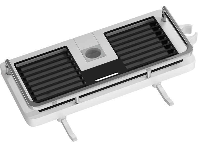 Etagere douche sans percage avec 2 crochets et 1 plateau support pour barre de salle de bain 18 à 25 mm blanc - Conforama A