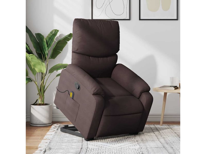 Fauteuil inclinable de massage, fauteuil relax marron foncé tissu shl3648 - Conforama B