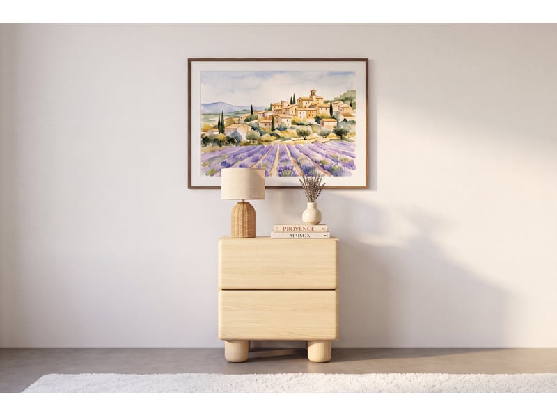  Calanque - table de chevet 50 cm mélaminé chêne clair  - Conforama B