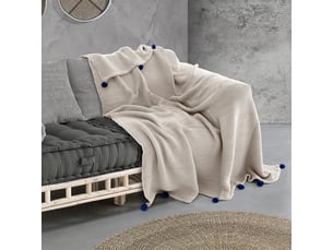 Plaid de canapé tissé en acrylique plaid cozy - beige