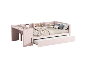Lit coffre 90x200 cm <strong></strong>  <strong></strong> coloris rose
