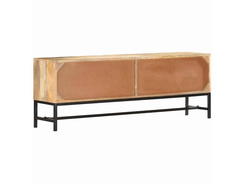  Meuble tv - banc tv - meuble de rangement 140x30x50 cm bois massif de manguier  - Conforama D