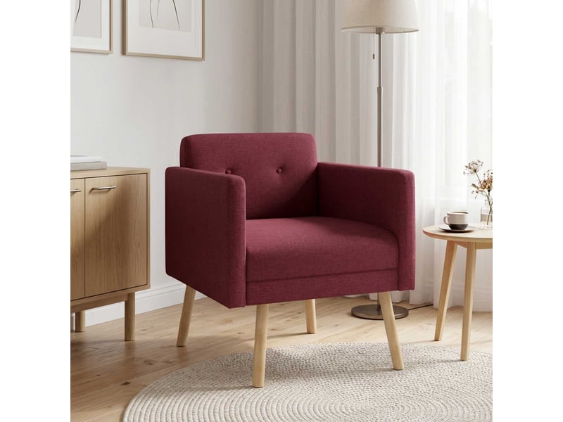  Vidaxl fauteuil d'appoint bordeaux tissu  - Conforama B