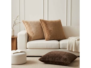 Lot de 2 housses de coussin houten marron clair 65 x 65 cm cf49351