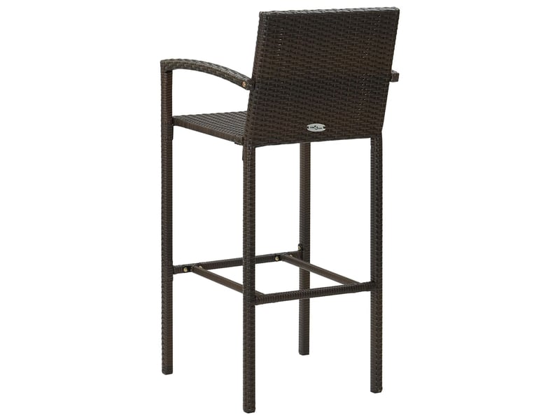  Lot de 2 tabouret de bar, chaise de bar marron résine tressée  - Conforama E