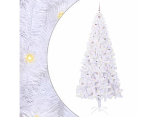 Sapin de noël artificiel, arbre de noël avec 300 led blanc 240 cm pvc et acier shl8492