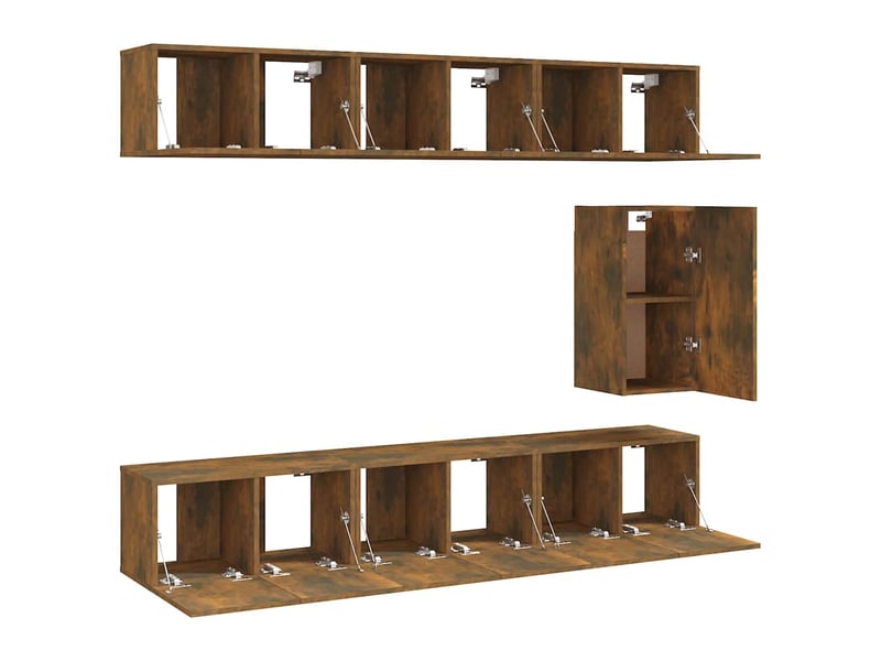  Ensemble de meubles tv 7 pcs chêne fumé bois d'ingénierie shl69665  - Conforama D