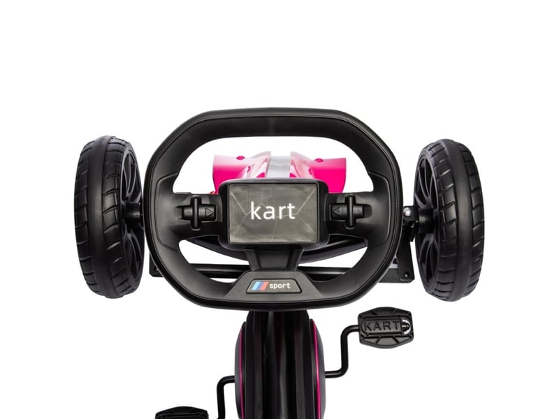  Kart à pédales 100x58x58,5 cm siège réglable rose  - Conforama B