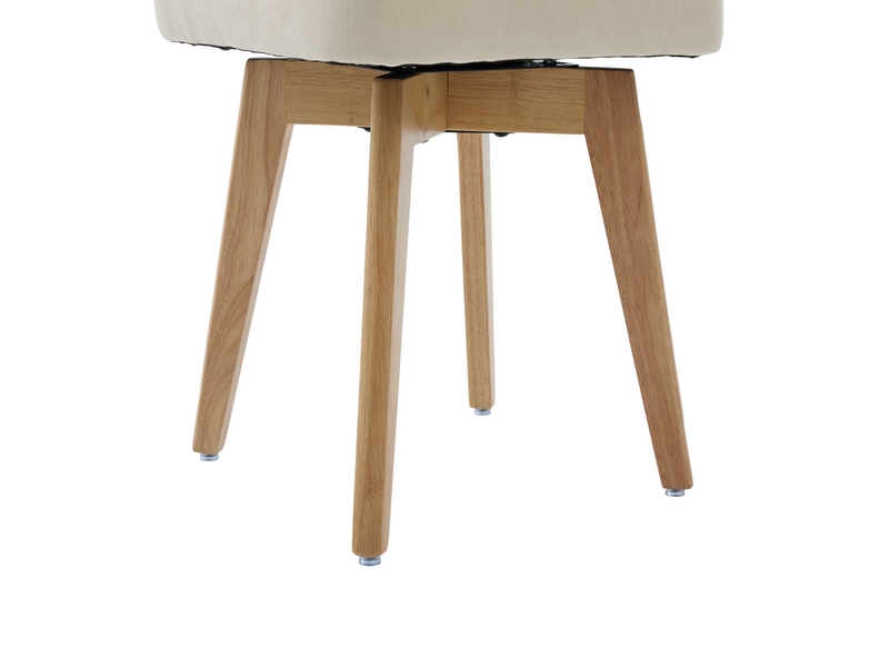  Lot de 2 chaises de salle à manger pivotantes 360° en tissu beige et paille, style vintage pour votre intérieur  - Conforama D