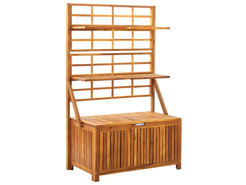  Boîte de rangement avec treillis 99 x 55 x 160cm bois acacia solide 02_0012996  - Conforama B
