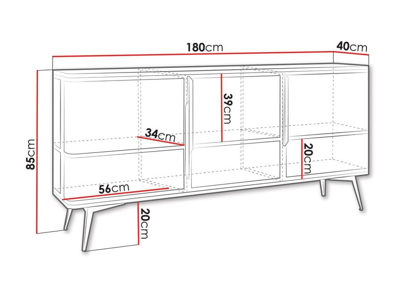  Buffet camfelo 101, le nombre de portes: 3, stratifié, 85x180x40cm  - Conforama D