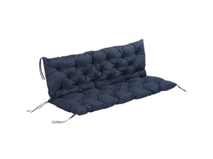 Coussin de banc 3 places en polyester et mousse avec attaches 150 x 98 x 8 cm