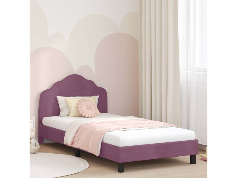  Cadre de lit pour enfants - lit jeune avec tête de lit pourpre 90 x 190 cm  - Conforama B
