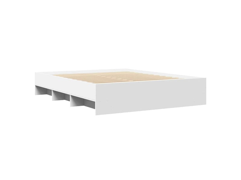  Lit double- lit adulte -  cadre de lit sans matelas blanc 150x200 cm bois d'ingénierie  - Conforama C
