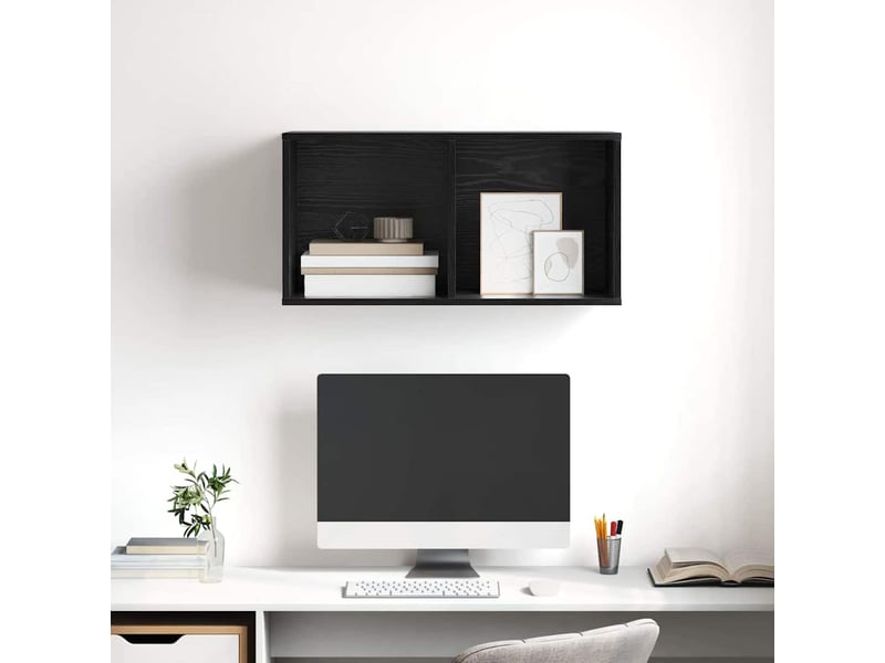  Ensemble meuble tv - banc tv - meuble de rangement 37 x 37 x 72 cm chêne noir bois d'ingénierie  - Conforama E