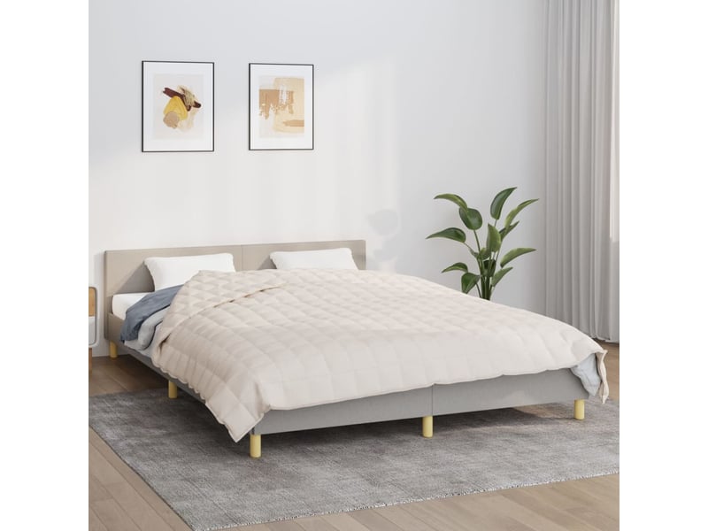  Couverture lestée adulte crème clair 220x230 cm 15 kg tissu shl98264  - Conforama B