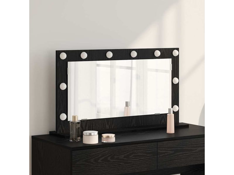 Miroir de vanité, miroir de coiffeuse chêne noir 80 x 45 x 18 cm rectangulaire cf62766 - Conforama B