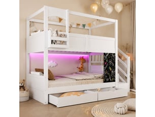 Lit superposé 90x200 cm <strong>HAUSS SPOLE</strong> <strong></strong> coloris blanc