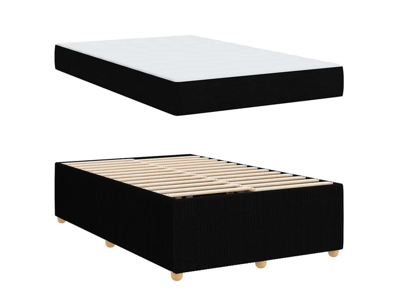 Lit double- lit adulte - cadre de lit noir 120 x 200 cm tissu - Conforama C