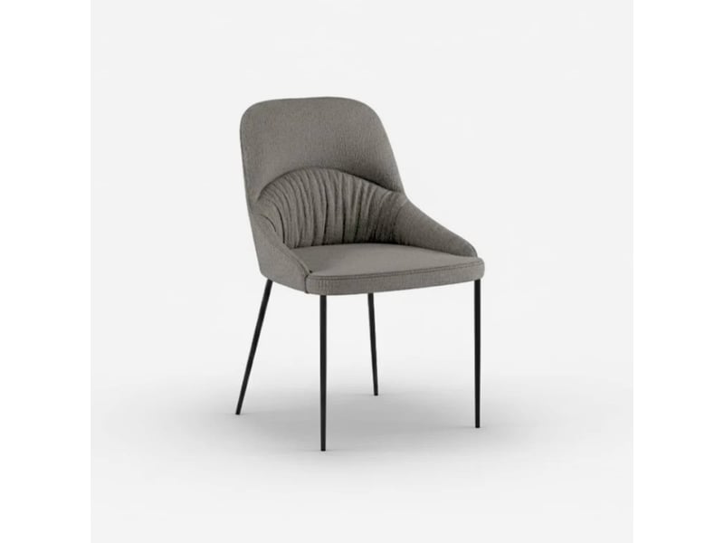  Lot de 4 chaises rembourrées en tissu facile à nettoyer harmony - gris clair  - Conforama C