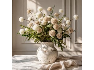 Fleurs artificielles de souci, fleurs fausses blanches champagne pour décoration intérieure extérieure, porche, patio, jardin, bac à fenêtre, table à domicile