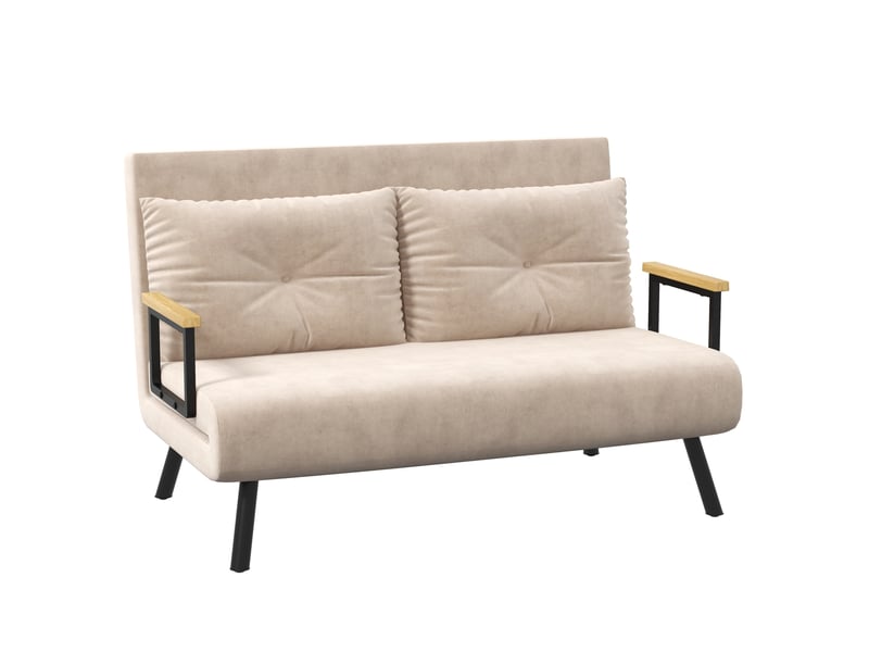  Fauteuil relax convertible 102x73x81 cm dossier réglable beige  - Conforama A