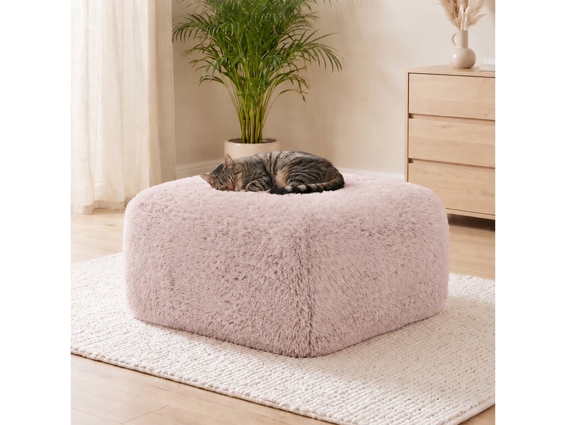  Tissu peluche ottoman aviana - rose SF20250918004 - Conforama B