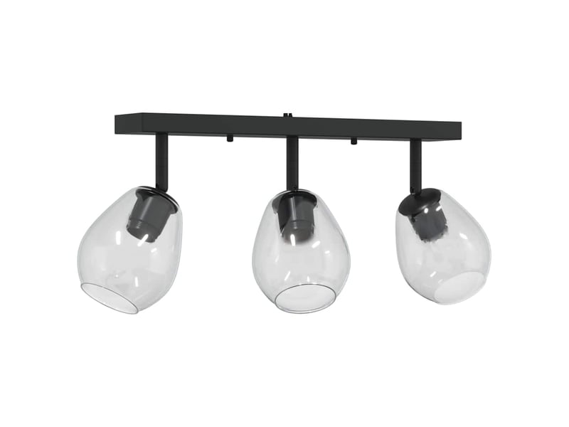 Spot de plafond noir 54x13x26 cm verre et métal - Conforama A