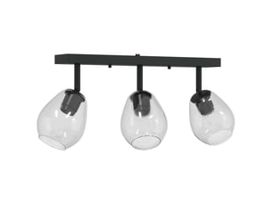 Spot de plafond noir 54x13x26 cm verre et métal