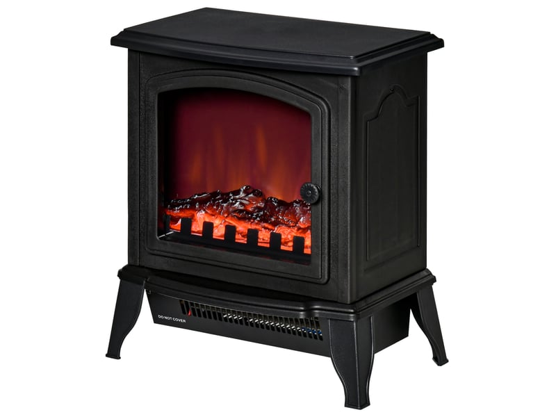  Cheminée électrique portable avec effet flamme, 10002000 w, noire  - Conforama B