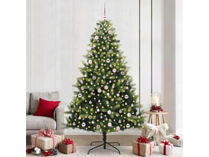 Sapin de noël, arbre de noël artificiel en silicone flexible 300 leds vert shl3217