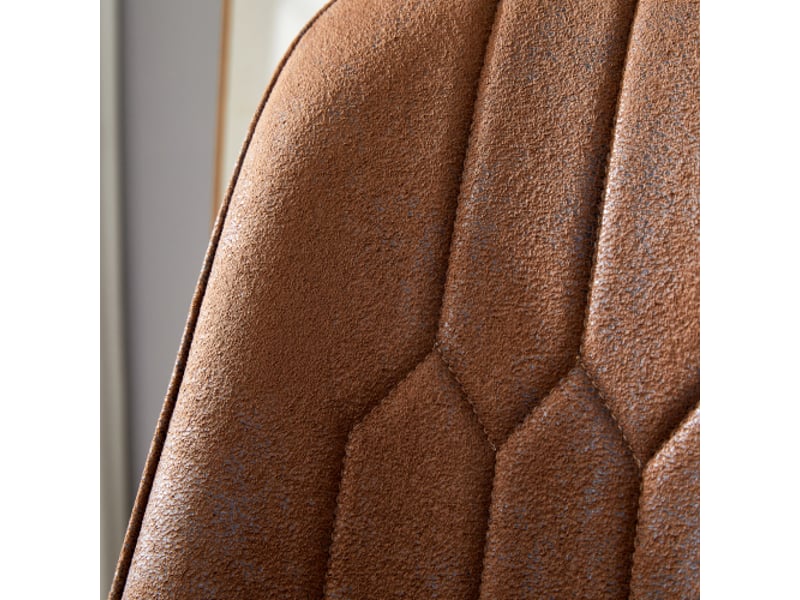 Ensemble de 2 chaises brunes modernes, dossier en tissu technique et pieds noirs – salle à manger, cuisine, chambre - Conforama E