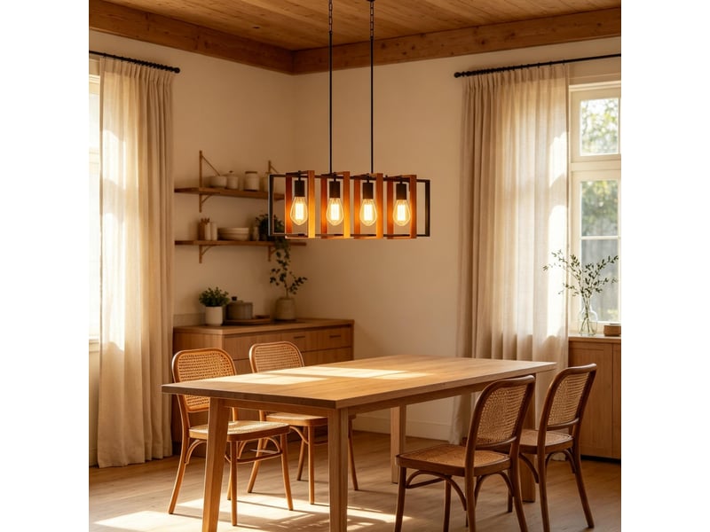  Suspension de plafond moderne, 4 cadres orientables, hauteur réglable en continu  - Conforama E