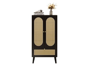 Buffet 2 porte(s) 1 tiroir(s) MEUBLIV - 60 cm coloris noir