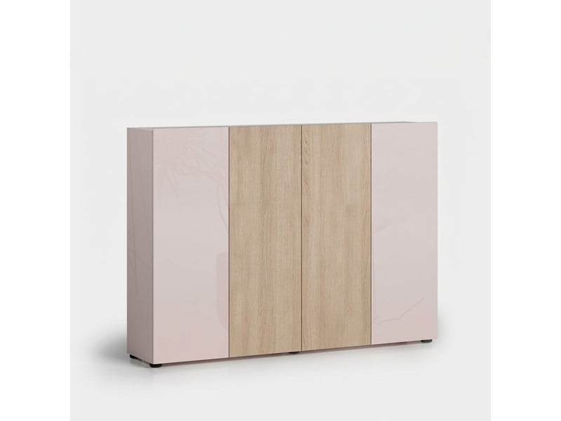  Meuble à chaussures gain de place 4 portes avec 10 étagères lady - beige  - Conforama A