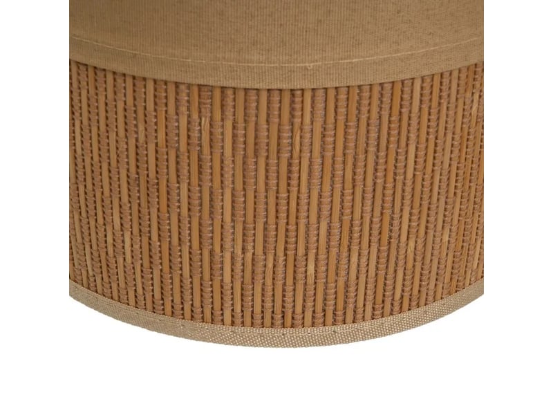 Lot de 4 paniers de rangement ronds en bambou tressé et tissu marron,corbeilles multi-usages décoratives - Conforama D