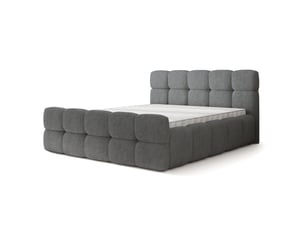 Lit coffre 200x200 cm <strong>MASSENO</strong> <strong></strong> coloris gris