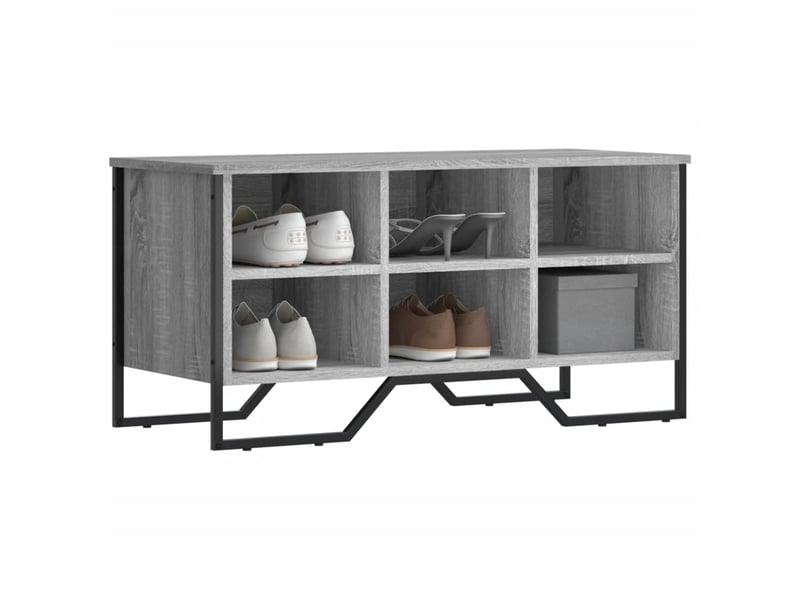  Meuble à chaussure, armoire à chaussures sonoma gris 90x38x45,5cm bois d'ingénierie  - Conforama B