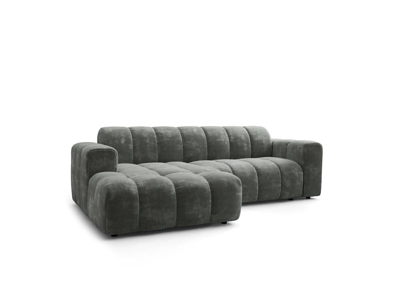 Canapé d'angle tisi, tissu chenille gris - Conforama A