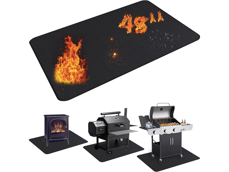  Tapis de barbecue ignifuge double face pour brasero d'intérieur - 91,4 x 121,9 cm  - Conforama A