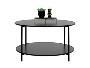 Table basse ronde vita en noir avec structure en acier, ø80×45 cm