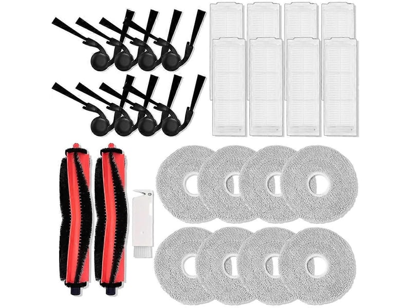 Replacement accessory kit for xiaomi robot vacuum s40 pro (ov71gl) - main brushes, side brushes,hepa filters mop pads - Conforama A