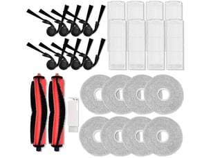 Replacement accessory kit for xiaomi robot vacuum s40 pro (ov71gl) - main brushes, side brushes,hepa filters mop pads