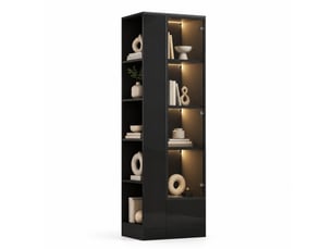Vitrine coloris noir 9 étagère(s) HAUSS SPOLE - 50 cmx160 cm
